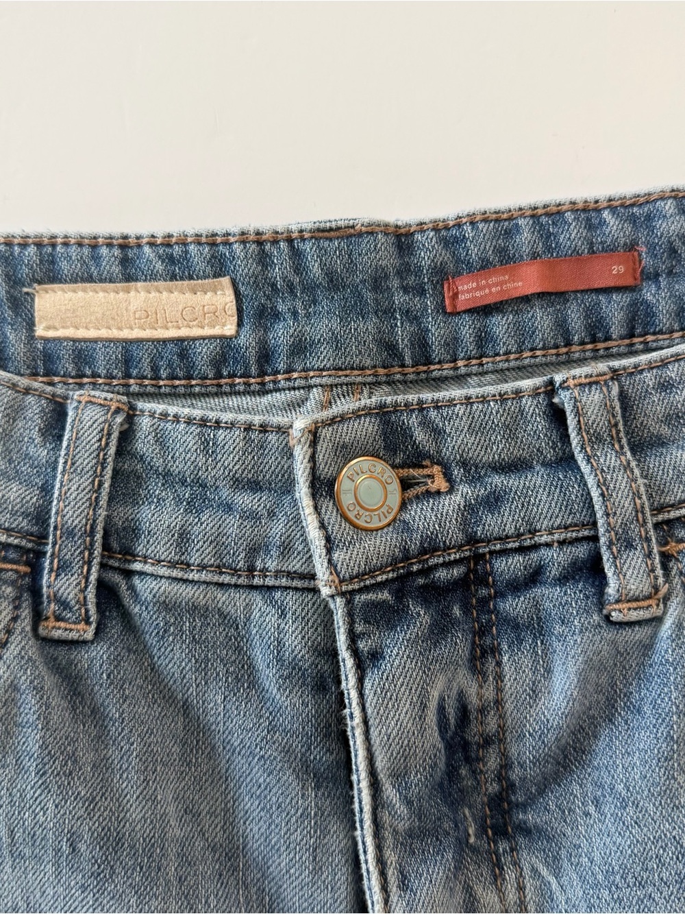 Anthropologie Pilcro Jeans Womens 29 Laidback Mid Rise Patchwork Flare Boho - Picture 4 of 11